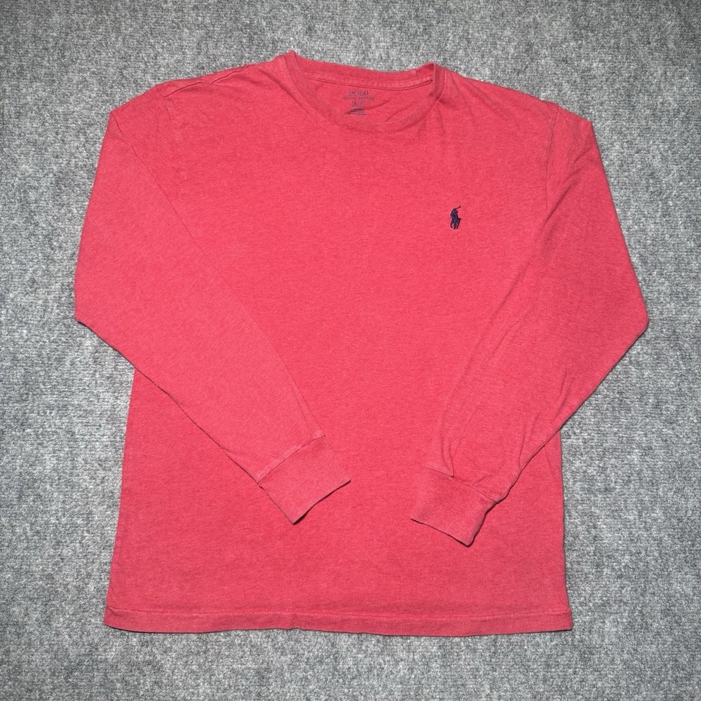 Polo Ralph Lauren Long Sleeve Crewneck Pony Logo Men S Red Casual Classic Shirt